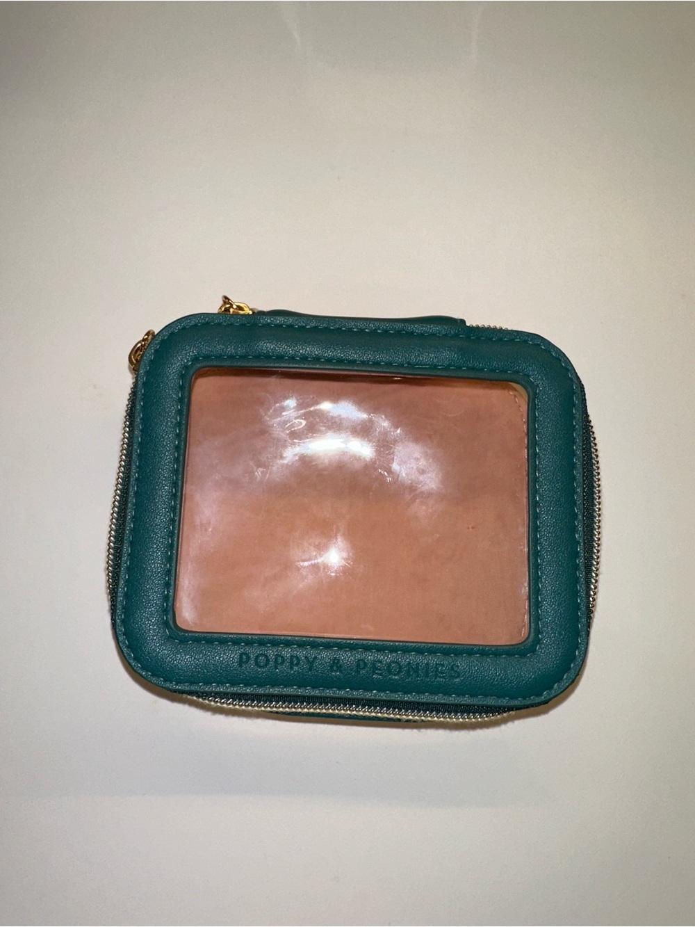 Poppy & Peonies Teal Mini I See You Cosmetic Case